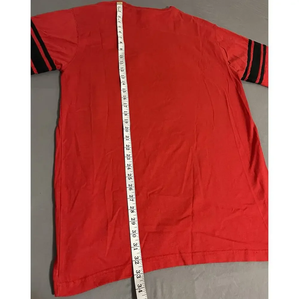 Georgia Bulldogs J. America Long Sleeve Shirt 2XL Red Black Stripes Excellent